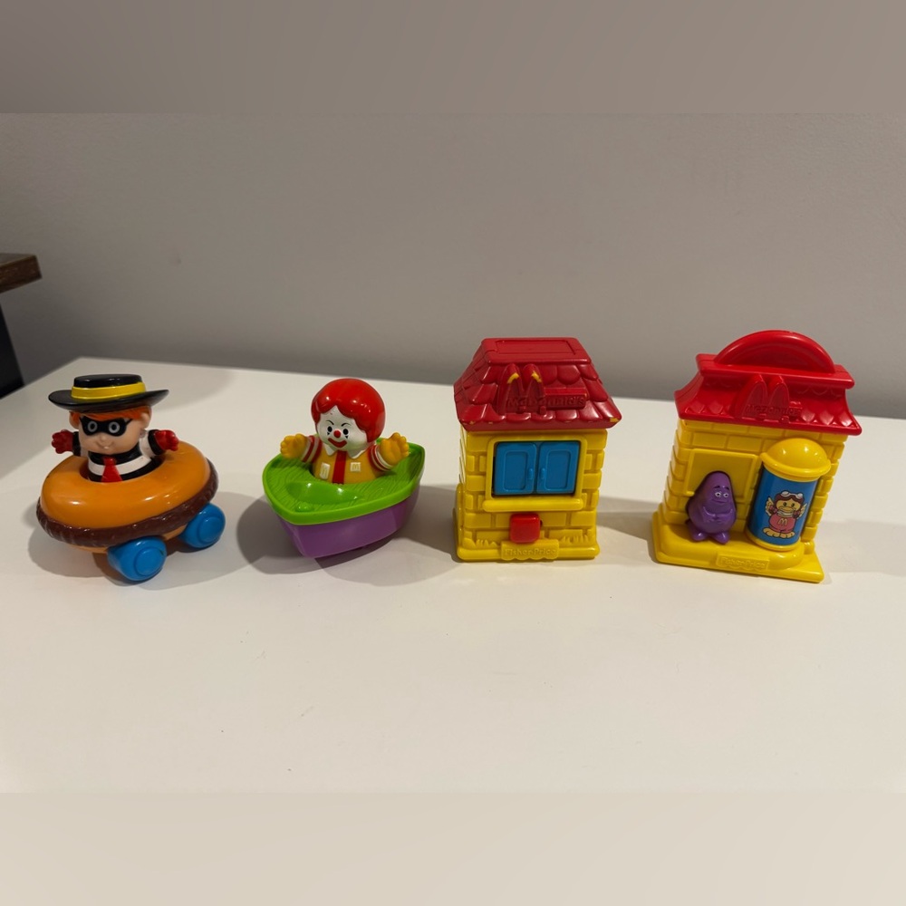 Vintage 1996 McDonald’s Happy Meal Toys Hamburglar, Ronald McDonald, Grimace